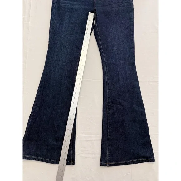 A.n.a High-Rise Flare Jeans Womens 10 Blue Dark Wash Stretch Slim 31x32 - Picture 3 of 11